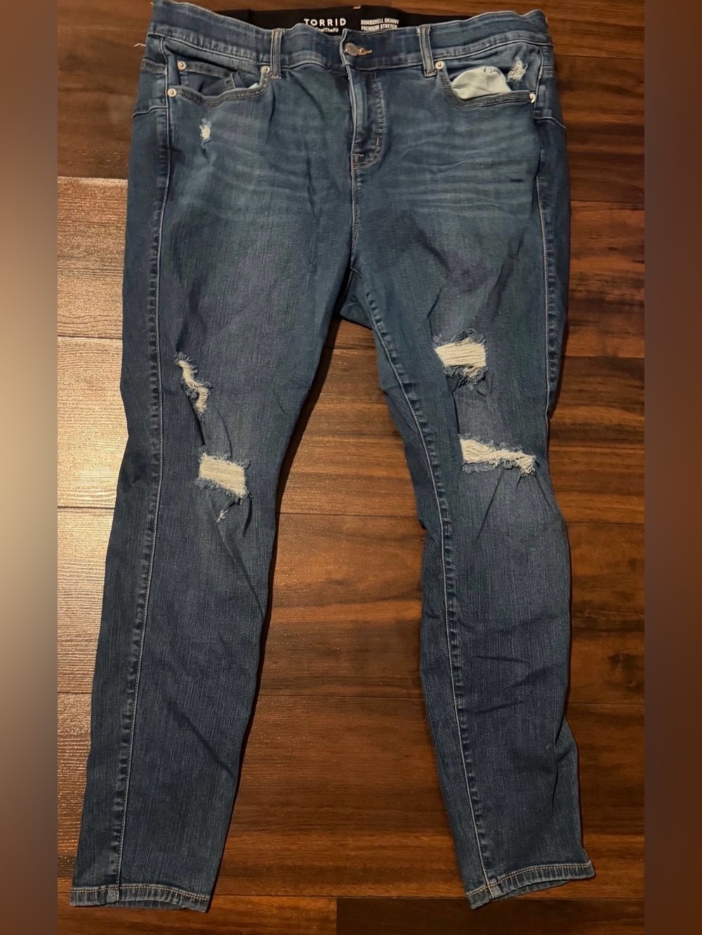 Torrid Women's Distressed Blue Denim Jeans size 20